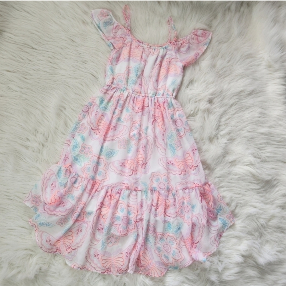 Girls Butterfly High Low Dress